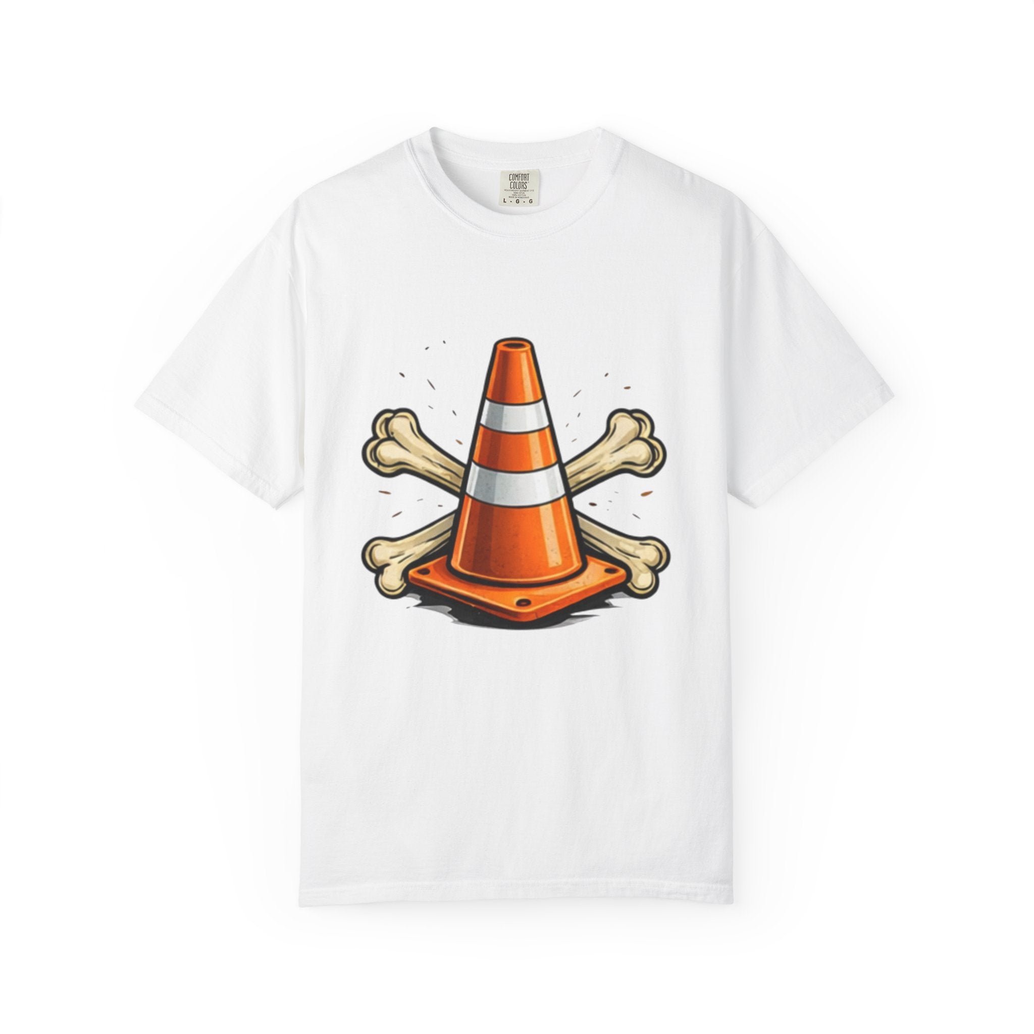 Traffic Cone Crossbones T-Shirt — Funny Construction & Roadwork Graphic Tee